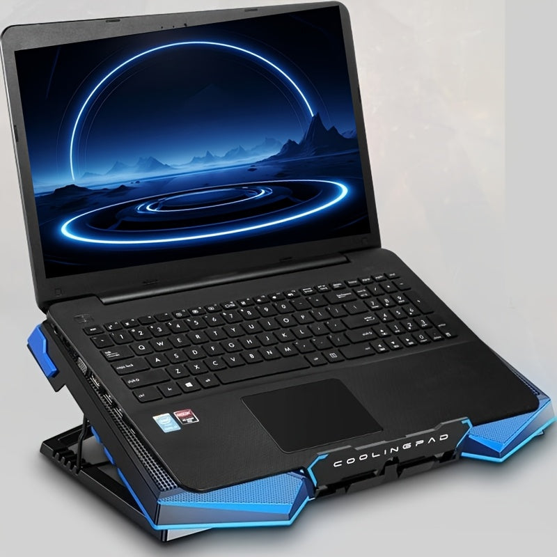 43.18 cm Gaming Laptop Computer Cooler Six Fan LED Screen Two USB Port Portable Cooling Pad Notebook Laptop Computer Stand 45.72cm